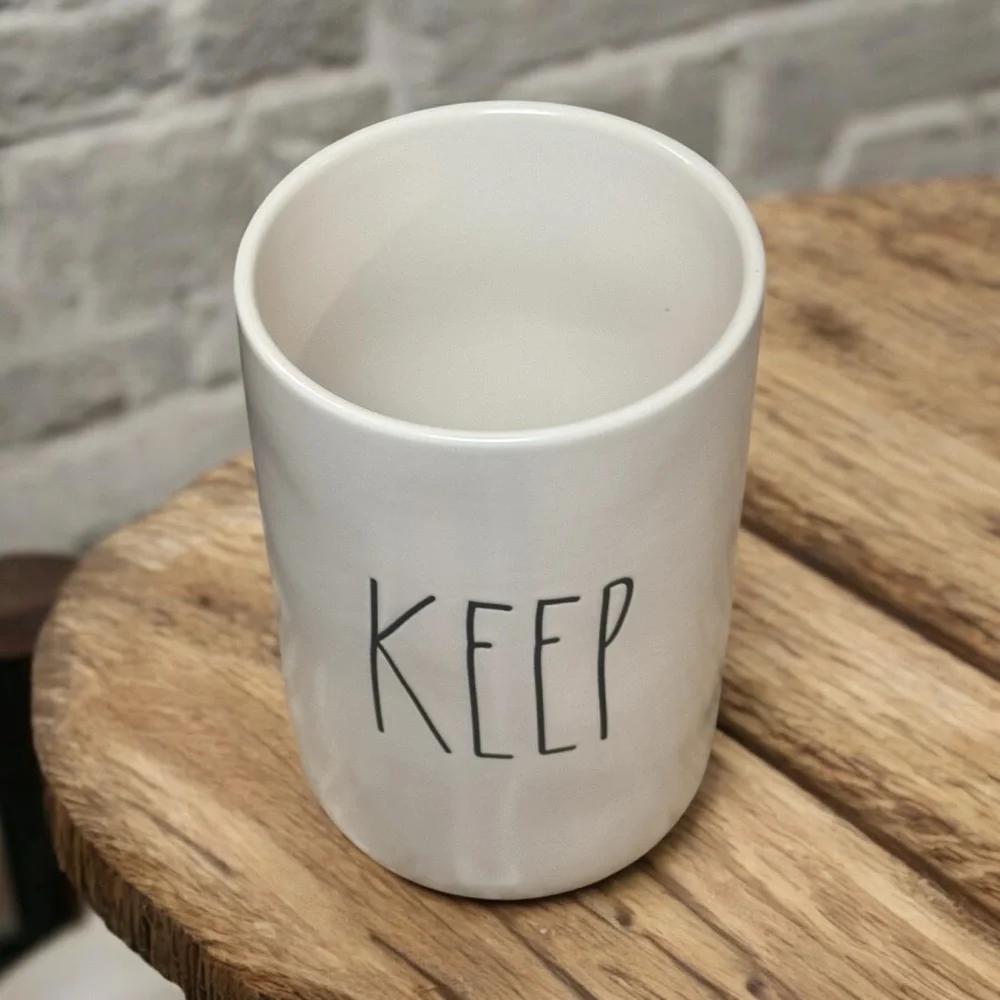 Rae Dunn Tall KEEP Storage Canister Lid That Seals Mint Condition Collectible